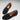 Women's Penny Loafers Leather Sole, black suede-1