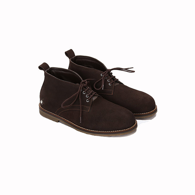 Hugo Mens Leather Boots Choco Brown-1
