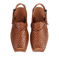 Eddie Men's Real Cow Leather Snake Print Peshawari Chappal Tan-3