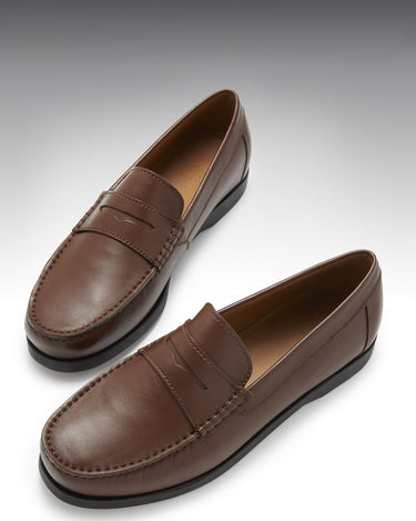Boat Loafers, brown leather-3