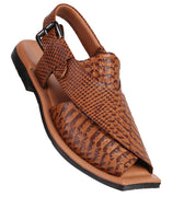 Eddie Men's Real Cow Leather Snake Print Peshawari Chappal Tan-0