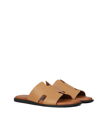 Wesley Men's H Dotted Style Leather Slipper-3