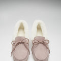 Women's slippers, sheepskin, ice pink suede-2