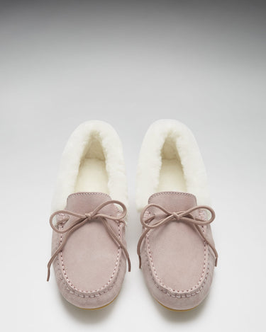 Women's slippers, sheepskin, ice pink suede-2