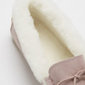 Women's slippers, sheepskin, ice pink suede-4