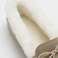 Women's slippers, sheepskin, taupe suede-4
