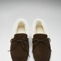 Slippers, sheepskin, brown suede-2