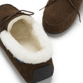 Slippers, sheepskin, brown suede-3