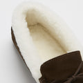 Slippers, sheepskin, brown suede-4
