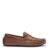 Tyre Sole Penny Driving Loafers, brown leather-0