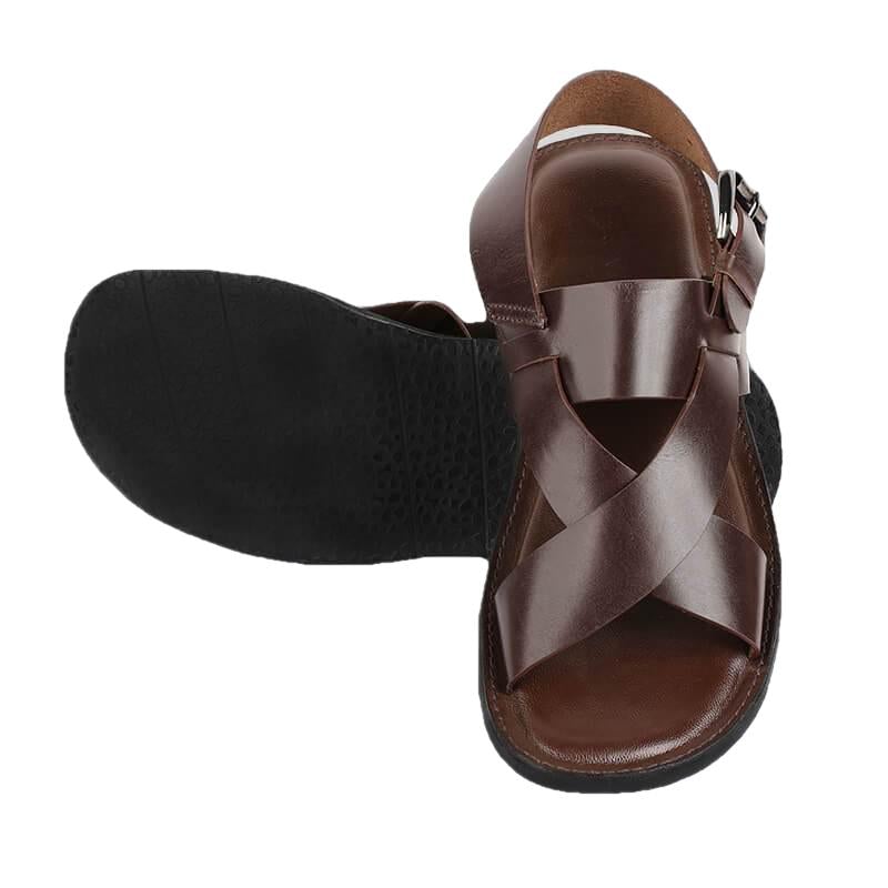 Makar Mens Cowhide Genuine Eco Leather Sandals-1