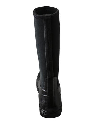 Men's 16" Cement Rubber Boot Steel Toe Black Leather Boots-2