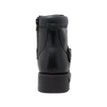 Men's 6" Reflective Double Zipper Biker Black Leather Boots-3