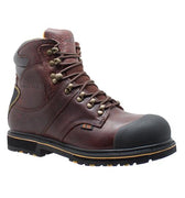 Men's 6" Steel Toe Waterproof Work Boots Dark Brown Leather Boots-0