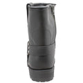 Men's 7" Side Zipper Harness Boot Black Leather Boots-2