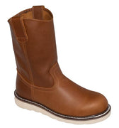 Men's 8" Side Zipper Composite Toe Pull On Wellington Leather Boots-0