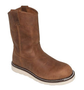 Men's 8" Side Zipper Pull On Wellington Leather Boots-0