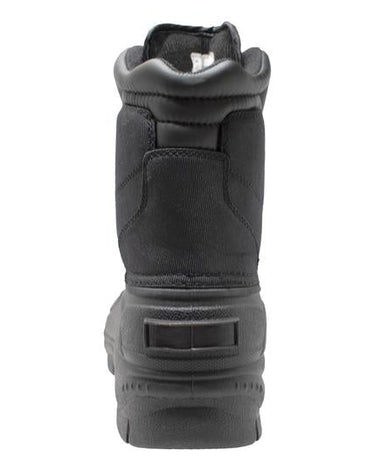 Mens Black Nylon Zipper Winter Leather Boots-2