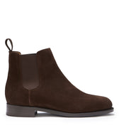Women's Brown Suede Chelsea Boots, Welted Leather Sole-0