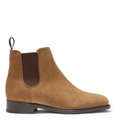 Women's Tobacco Suede Chelsea Boots, Welted Leather Sole-0