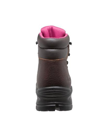 Women's 6" Brown Waterproof Cap Toe Work Boot Leather Boots-2