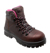 Women's 6" Brown Waterproof Cap Toe Work Boot Leather Boots-0