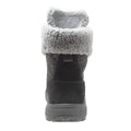 Women's Black Microfleece Lace Winter Leather Boots-1