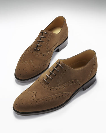 Brown Suede Brogues, Welted Leather Sole-1