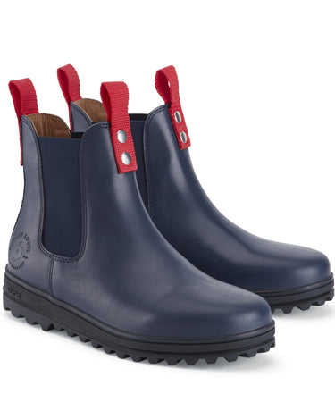 Busby Women's Winter Chelsea Boot, Navy Blue Leather-1