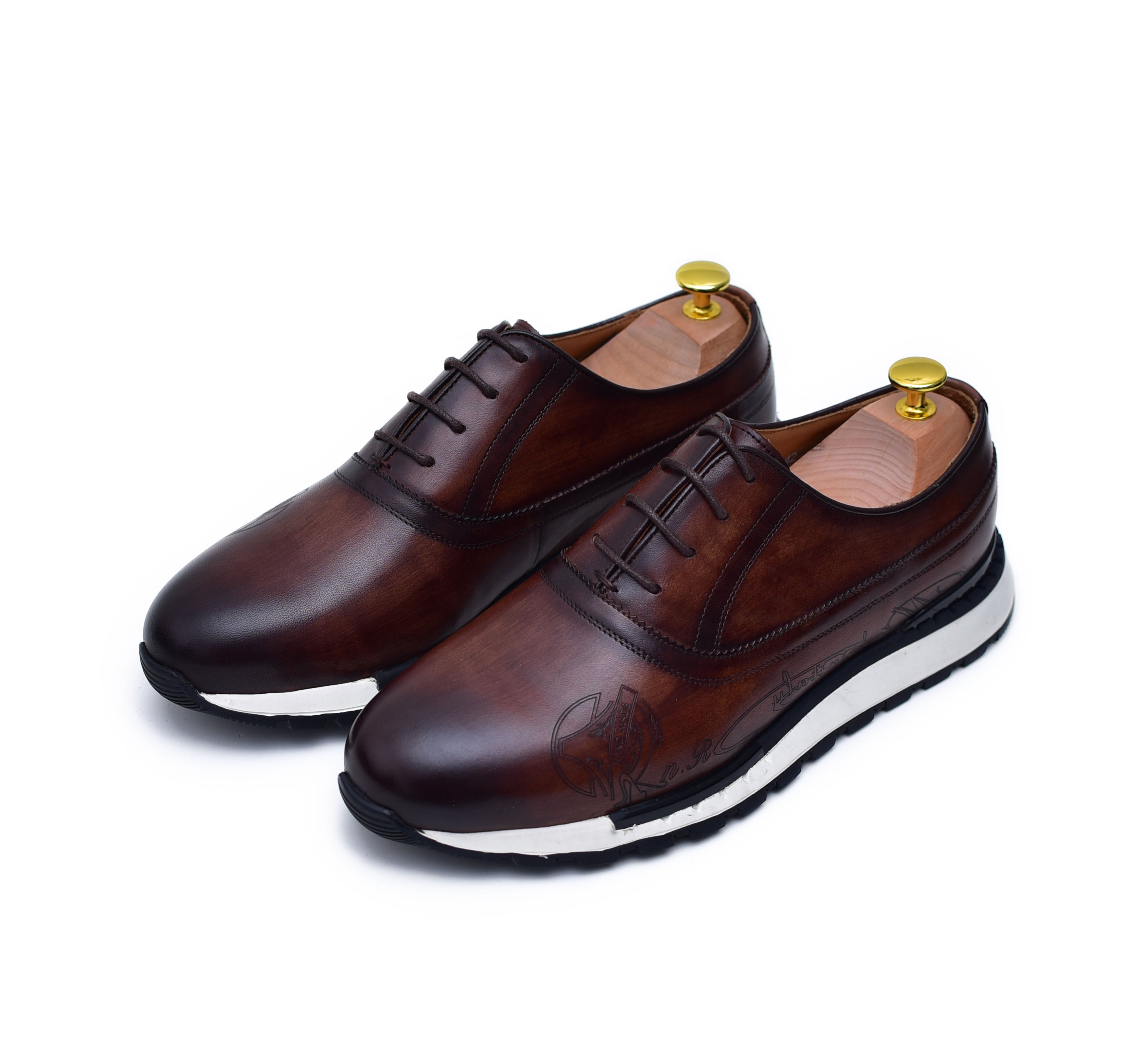 Archie - Brown Leather Sneakers-1