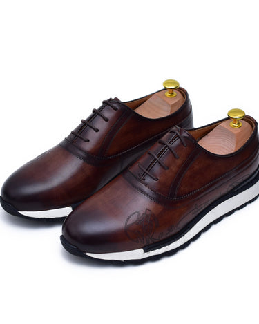 Archie - Brown Leather Sneakers-1
