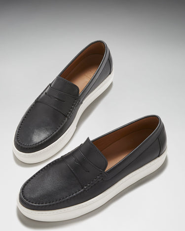 Slip-on Sneaker Loafers, black leather-1