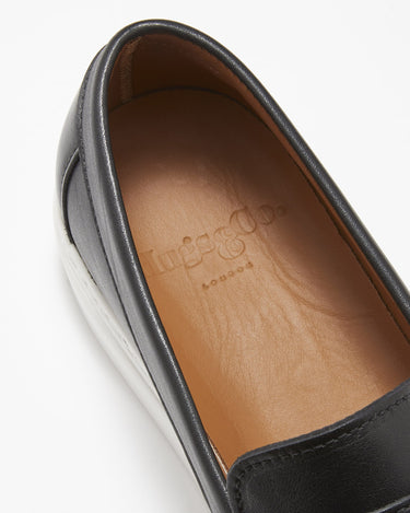 Slip-on Sneaker Loafers, black leather-4