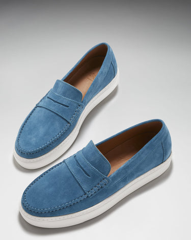 Slip-on Sneaker Loafers, petrol blue suede-1