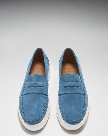 Slip-on Sneaker Loafers, petrol blue suede-2