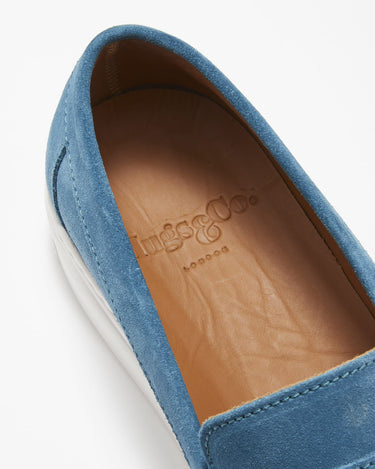 Slip-on Sneaker Loafers, petrol blue suede-4