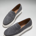 Slip-on Sneaker Loafers, slate grey suede-1
