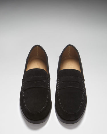 Boat Loafers, black suede-2