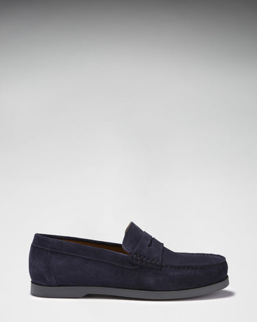 Boat Loafers, navy blue suede-4