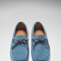 Laced Driving Loafers, petrol blue suede-2