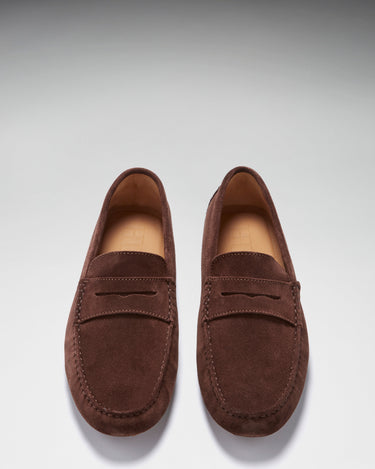 Penny Driving Loafers, brown suede-1