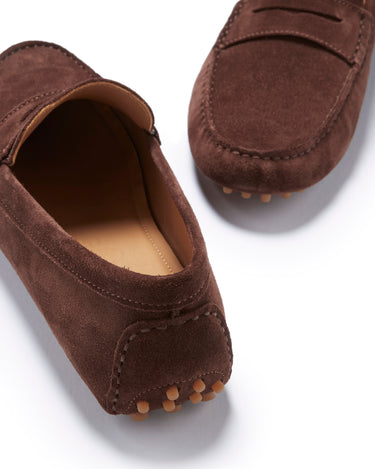 Penny Driving Loafers, brown suede-2