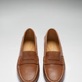 Women's Penny Loafers Leather Sole, tan leather-2