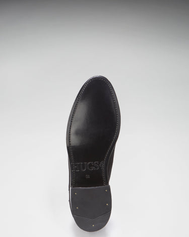 Women's Black Suede Chelsea Boots, Welted Leather Sole-3