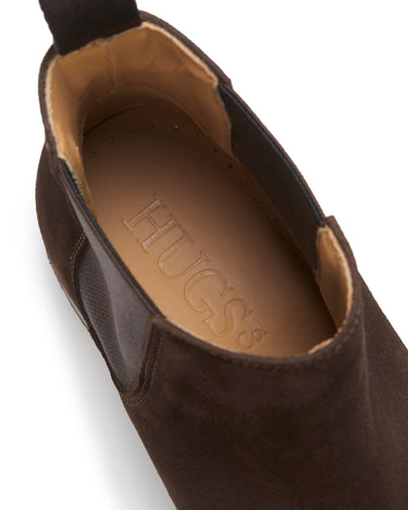 Women's Brown Suede Chelsea Boots, Welted Leather Sole-4