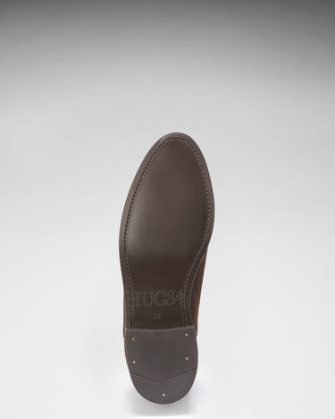 Women's Brown Suede Chelsea Boots, Welted Leather Sole-3