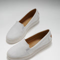 Women's Slip-On Sneakers, white leather-1