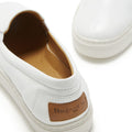 Women's Slip-On Sneakers, white leather-3