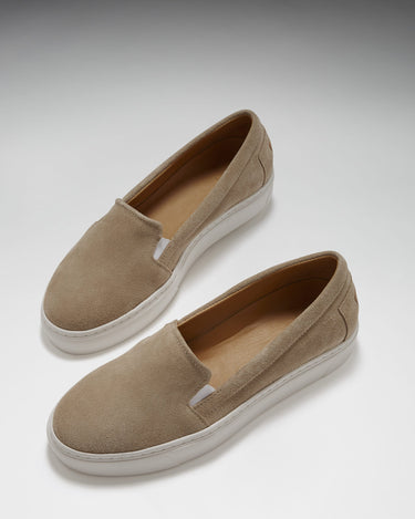 Women's Slip-On Sneakers, taupe suede-1